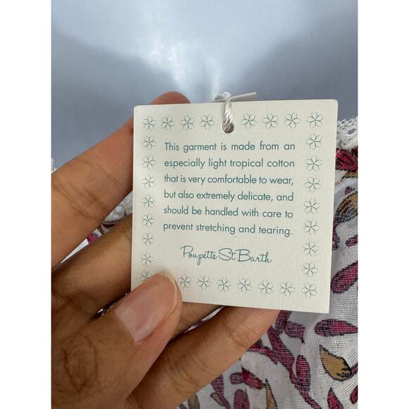 Poupette St Barth Honey Mini Top Blouse M NWT $210 Resort Boho Cotton - Picture 7 of 8